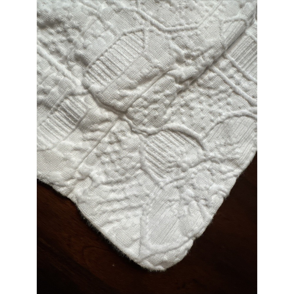 Ralph Lauren Pillow Sham KING Size Sascha Textured Medallion White - Picture 6 of 9